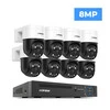 H.view 8Ch 4K 5MP/8MP CCTV Security Camera System Home Video Surveillance Kit Outdoor, Kit: 5MP 4PCS