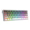Redragon Fizz TKL K617 RGB Mechanical Gaming Keyboard, white/gray, red switches, USB type-C