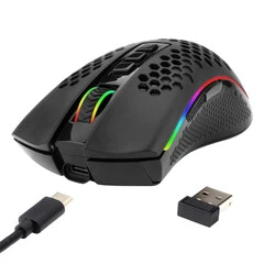 Wireless/wired gaming mouse Redragon Storm with RGB lighting, Color: Black