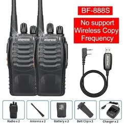 Baofeng BF 888S 2PCS With Cable Walkie Talkie UHF 400 470MHz Long Range Two Way Ham Radios Transceiver, Kit: 2PCS with cable