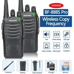 Baofeng BF 888S 2PCS PRO Walkie Talkie UHF 400 470MHz Long Range Two Way Ham Radios Transceiver, Kit: 2PCS PRO