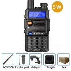 Baofeng Walkie Talkie UV 5R 5W Radio 5W 8W Dual Band Ham Two Way Radio Vhf Uhf FM Radio Handheld Transceiver, Kit: 5W radio