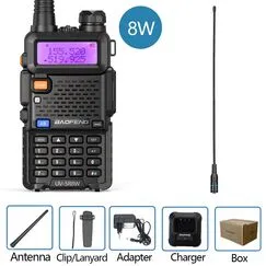 Baofeng Walkie Talkie UV 5R 8W 711 5W 8W Dual Band Ham Two Way Radio Vhf Uhf FM Radio Handheld Transceiver, Kit: 8W 711