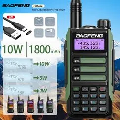 Baofeng UV16 Pro V2 CB Ham Radio Station Two Way Amateur VHF 10 Watts, Black, Color: Black