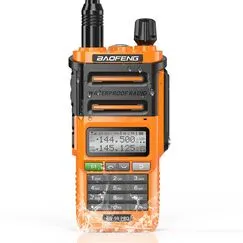 Statie radio portabila emisie receptie, Walkie Talkie Baofeng UV-9R Pro, 128 Canale, Dual Band, Acumulator 2800 mAh, Orange, Color: Orange