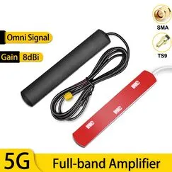 5G Full-band Omni Antenna 8dbi Amplifier 4G 3G 2G GSM Network Booster DTU WiFi Router Modem Antenna TS9 SMA Male, Head: SMA Male