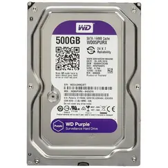 HDD WD Purple, 64MB cache, SATA III, Size: 500GB