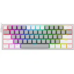 Redragon Fizz TKL K617 RGB Mechanical Gaming Keyboard, white/gray, red switches, USB Type-C