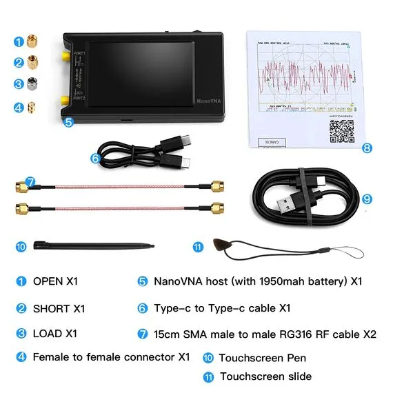 NanoVNA-H4 10Khz-1.5GHz Portable Vector Network Analyzer VNA for MF/HF/VHF/UHF/SHF, 4 image