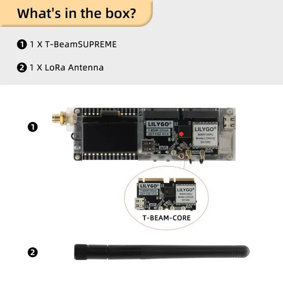LILYGO Meshtastic T-Beam SUPREME ESP32-S3 Development Board SX1262 LoRa Module 433/868/915MHz GPS WiFi Bluetooth 1.3 inch OLED, Frequency: 433MHz, Chip: L76K, 2 image