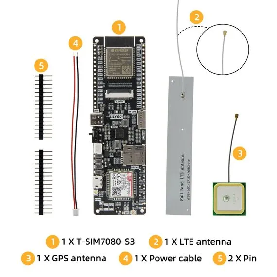 LILYGO T-SIM7080G-S3 ESP32-S3 SIM7080 Development Board Cat-M NB-IoT WiFi Bluetooth 5.0 GPS 16MB Flash 8MB PSRAM, Model: TELEC, 3 image