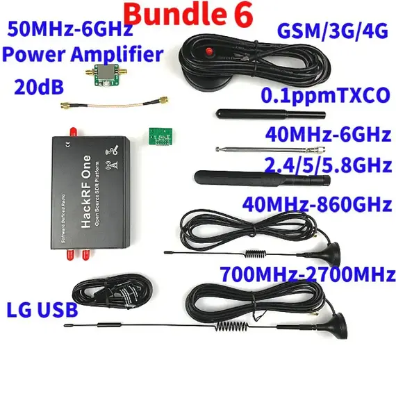 HackRF One 1MHz to 6GHz Software Defined Radio Platform Demo Board Kit, Bundle: Bundle 1