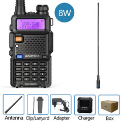 Baofeng Walkie Talkie UV 5R 8W 711 5W 8W Dual Band Ham Two Way Radio Vhf Uhf FM Radio Handheld Transceiver, Kit: 8W 711