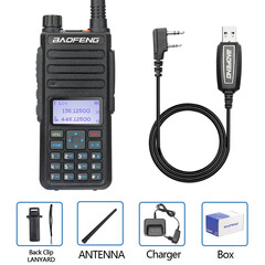 Baofeng DR 1801 Walkie Talkie DMR Radio Dual Band With Programming Cable, Bundle: Bundle 2