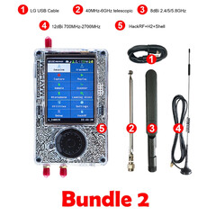 New Generation HackRF One PortaPack H4M Mayhem Signature Edition R10C SDR Radio MAX2837 With Mayhem Firmware Flashed, Bundle: Bundle 2