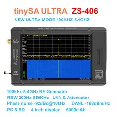 TinySA ULTRA Plus ZS-406 Handheld Spectrum Analyzer TinySA 3.95 inch Touch Screen Build in Battery