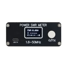 1.6-50MHz PWR SWR Meter 0.5-150W Power SWR Meter with Built-in Battery OLED Display