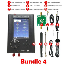 Assembled HackRF Portapack H2 HackRF One 1MHz to 6GHz SDR With Mayhem 2.0.1 Firmware R10, Bundle: Bundle 4