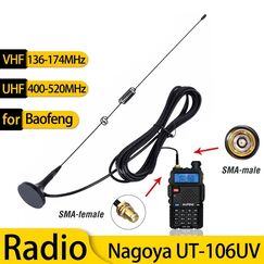 Nagoya UT-106UV Ham Radio Magnetic Antenna VHF/UHF Dual Band SMA-Female