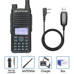 Baofeng DR 1801 Walkie Talkie DMR Radio Dual Band With Programming Cable, Bundle: Bundle 2