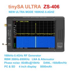 TinySA ULTRA Plus ZS-406 Handheld Spectrum Analyzer TinySA 3.95 inch Touch Screen Build in Battery