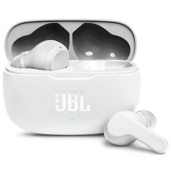 JBL Wave 200TWS In-Ear Audio Headphones, True Wireless, Bluetooth, Deep Bass, IPX2, Touch Control, White