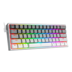 Redragon Fizz TKL K617 RGB Mechanical Gaming Keyboard, white/gray, red switches, USB type-C