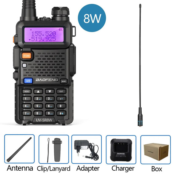 Baofeng Walkie Talkie UV 5R 5W 711 5W 8W Dual Band Ham Two Way Radio Vhf Uhf FM Radio Handheld Transceiver, Kit: 5W 711