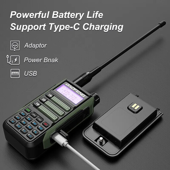 Baofeng UV16 Pro V2 CB Ham Radio Station Two Way Amateur VHF 10 Watts, Green, Color: Green, 6 image Baofeng UV16 Pro V2 CB Ham Radio Station Two Way Amateur VHF 10 Watts, Green, Color: Green, 6 image