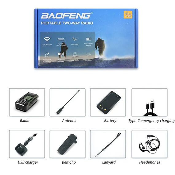 Baofeng UV16 Pro V2 CB Ham Radio Station Two Way Amateur VHF 10 Watts, Green, Color: Green, 2 image