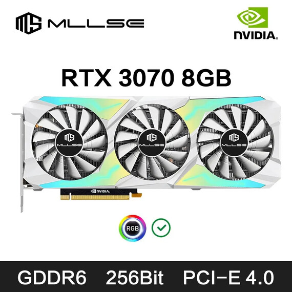 MLLSE GeForce RTX video card, 8GB GDDR6, 256-bit, PCI-E 4.0×16