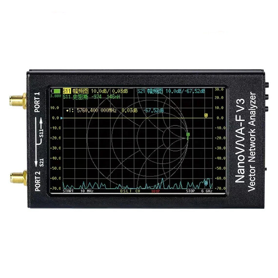 NanoVNA-F V3 1MHz-6GHz Portable Vector Network Analyzer VNA for MF/HF/VHF/UHF/SHF, 2 image NanoVNA-F V3 1MHz-6GHz Portable Vector Network Analyzer VNA for MF/HF/VHF/UHF/SHF, 2 image