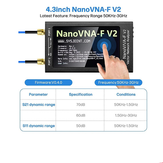 Nanovna-F V2 Vector Network Analyzer Vector Network Analyzer VNA for MF/HF/VHF/UHF/SHF, 3 image Nanovna-F V2 Vector Network Analyzer Vector Network Analyzer VNA for MF/HF/VHF/UHF/SHF, 3 image