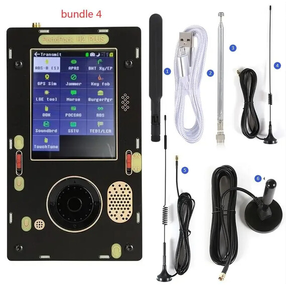 PortaPack H2 Mini Bundle 4 Mayhem 1MHz-6GHz HackRF One + Antenna + Case + Bag + Battery +Speaker, Bundle: Bundle 4