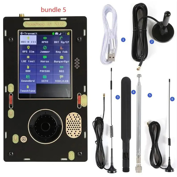 PortaPack H2 Mini Bundle 5 Mayhem 1MHz-6GHz HackRF One + Antenna + Case + Bag + Battery +Speaker, Bundle: Bundle 5