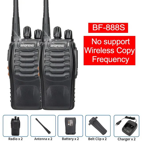 Baofeng BF 888S 2PCS Walkie Talkie UHF 400 470MHz Long Range Two Way Ham Radios Transceiver, Kit: 2PCS