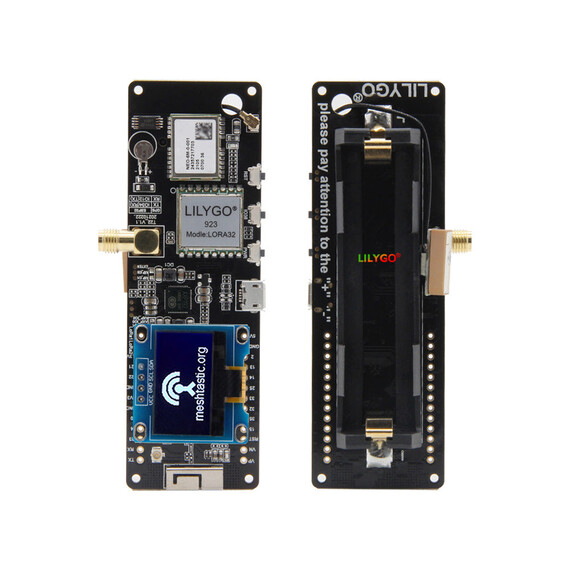 LILYGO Meshtastic T-Beam V1.2 ESP32 LoRa 915MHz 433MHz 868MHz 923MHz WiFi BLE GPS With 0.96 inch OLED, Frequency: 433MHz, Board: Soldered OLED, 2 image