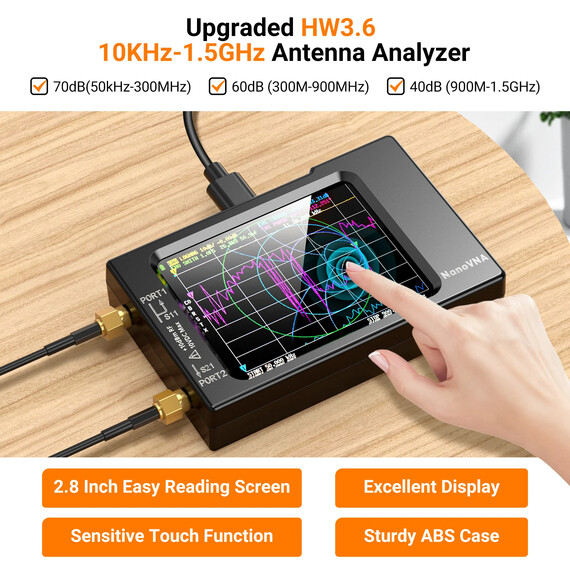NanoVNA-H Spectrum Analyzer 10KHz-1.5GHz MF HF VHF UHF, 2 image