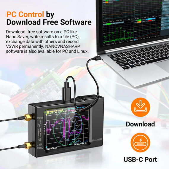 NanoVNA-H Spectrum Analyzer 10KHz-1.5GHz MF HF VHF UHF, 5 image