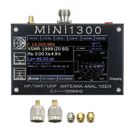 Mini1300 0.1–1300 MHz HF/VHF/UHF Spectrum Analyzer | 4.3″ Touchscreen