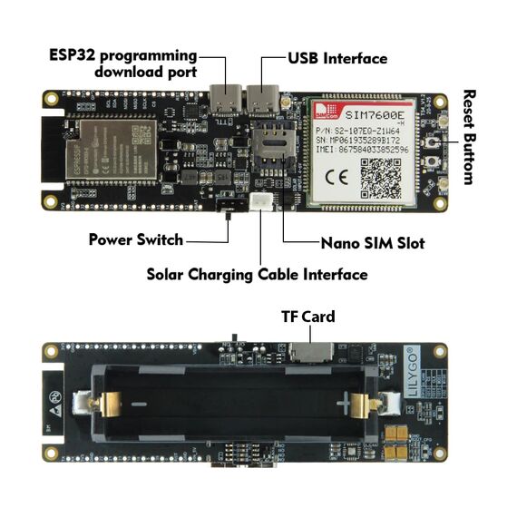 LILYGO TTGO T-SIM7600 ESP32 LTE Cat4/1 4G Development Board SIM7600G-H R2 SIM7600SA-H SIM7600E-H SIM7600E-L1C SIM7600E Module, Model: SIM7600G 16M, Edition: Premium, 3 image