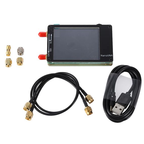 NanoVNA VNA Vector Network Analyzer 2.8 inch LCD 50KHz-900MHz with Battery, Color: Black