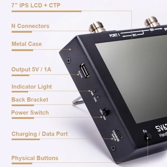 SV6301A 7 inch 6.3GHz HF VHF UHF Vector Network Analyzer Antenna Analyzer SWR VNA NanoVNA Upgrade, 4 image