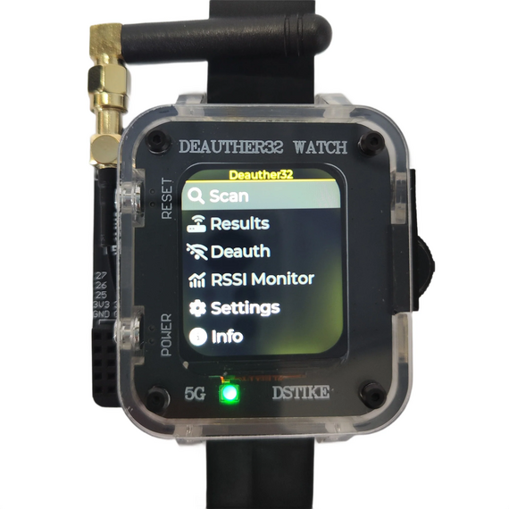 Deauther32 Watch Max ESP32-C5 Dual-Band WiFi 6 Security Testing Watch