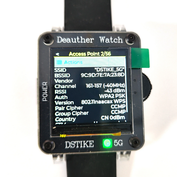 DSTIKE Deauther32 Watch MINI ESP32-C5 Dual-Band WiFi 6 Security Testing Watch, 4 image