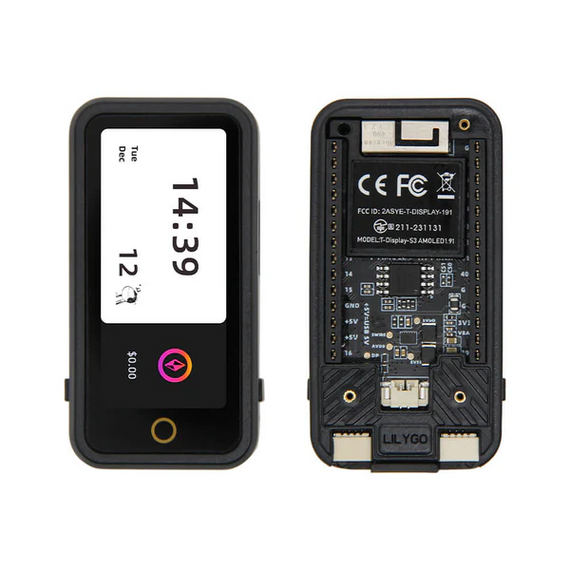 LILYGO T-Display S3 AMOLED ESP32-S3 1.91 Inch IoT Development Board, Version: Touch With Black shell