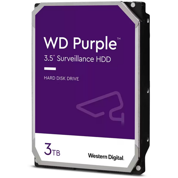 HDD WD Purple, 64MB cache, SATA III, Size: 3TB