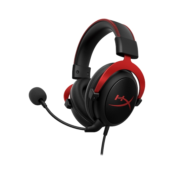 Casti gaming HyperX Cloud II Black-Red, surround 7.1 virtual, USB/jack 3,5mm, microfon detasabil cu noise cancelling, cupe cu spuma cu memorie, multiplatforma, negru/rosu