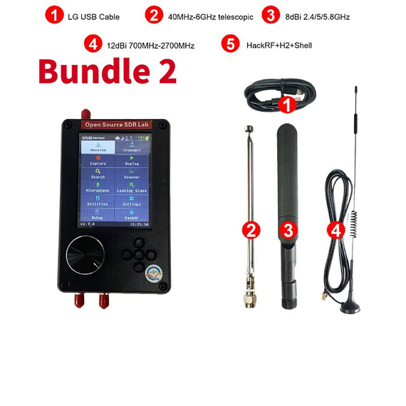 Assembled HackRF Portapack H2 HackRF One 1MHz to 6GHz SDR With Mayhem 2.0.1 Firmware Flashed, Bundle: Bundle 1, 3 image Assembled HackRF Portapack H2 HackRF One 1MHz to 6GHz SDR With Mayhem 2.0.1 Firmware Flashed, Bundle: Bundle 1, 3 image