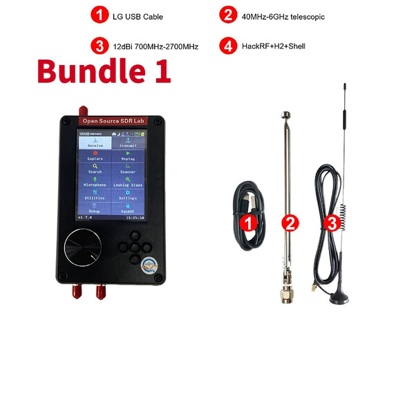 Assembled HackRF Portapack H2 HackRF One 1MHz to 6GHz SDR With Mayhem 2.0.1 Firmware Flashed, Bundle: Bundle 1, 2 image Assembled HackRF Portapack H2 HackRF One 1MHz to 6GHz SDR With Mayhem 2.0.1 Firmware Flashed, Bundle: Bundle 1, 2 image